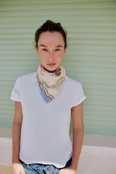 CRAB AND FISH PRINT SCARF