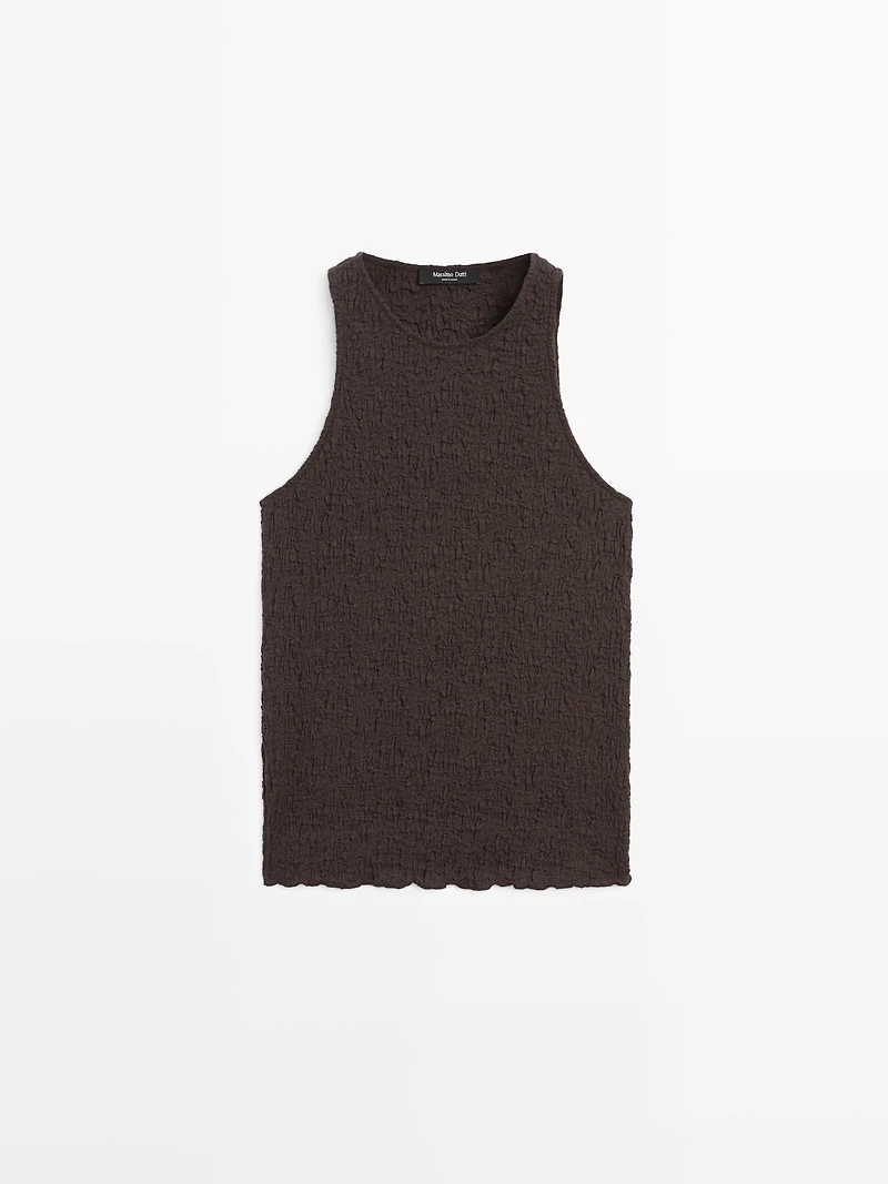 Textured halter top