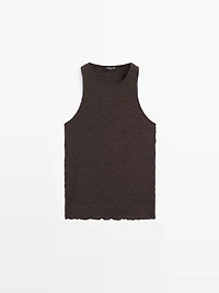 Textured halter top