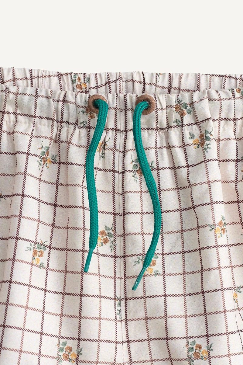 PLAID AND FLORAL LIMITED EDITION SWIM SHORTS