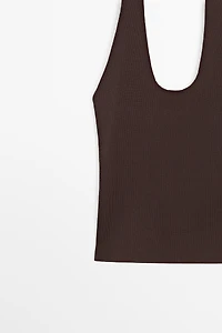 Fitted knit halter top