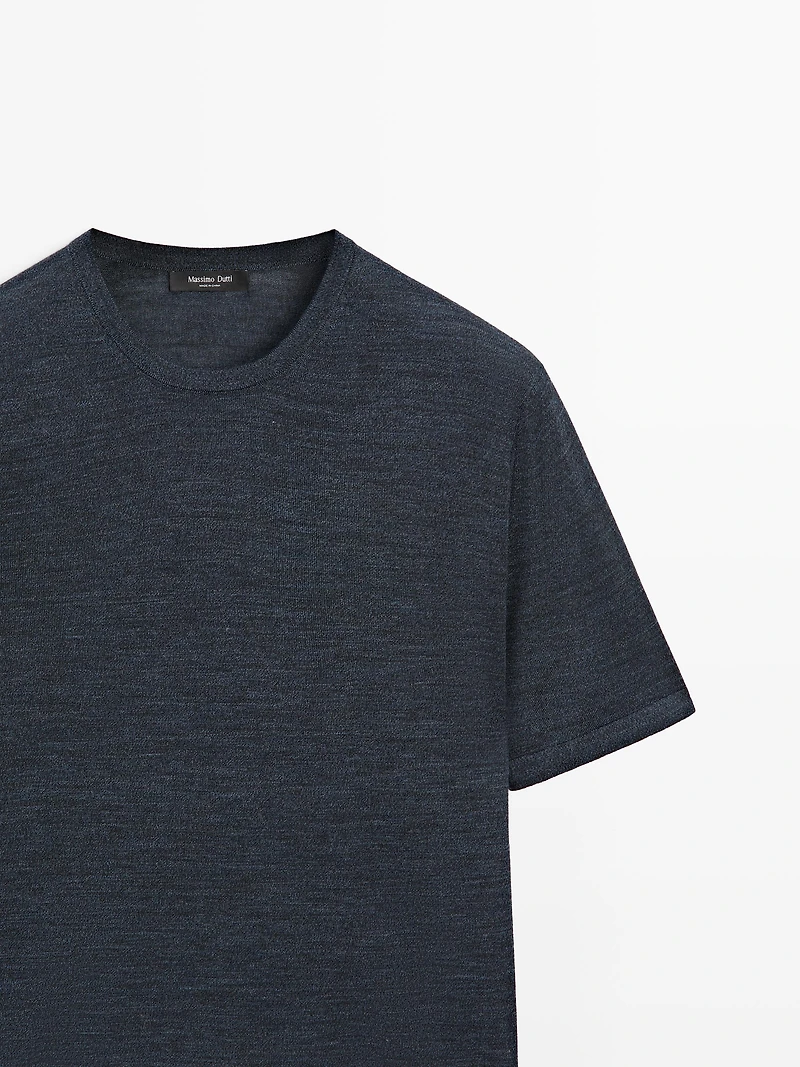 Wool blend knit T-shirt