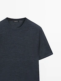 Wool blend knit T-shirt