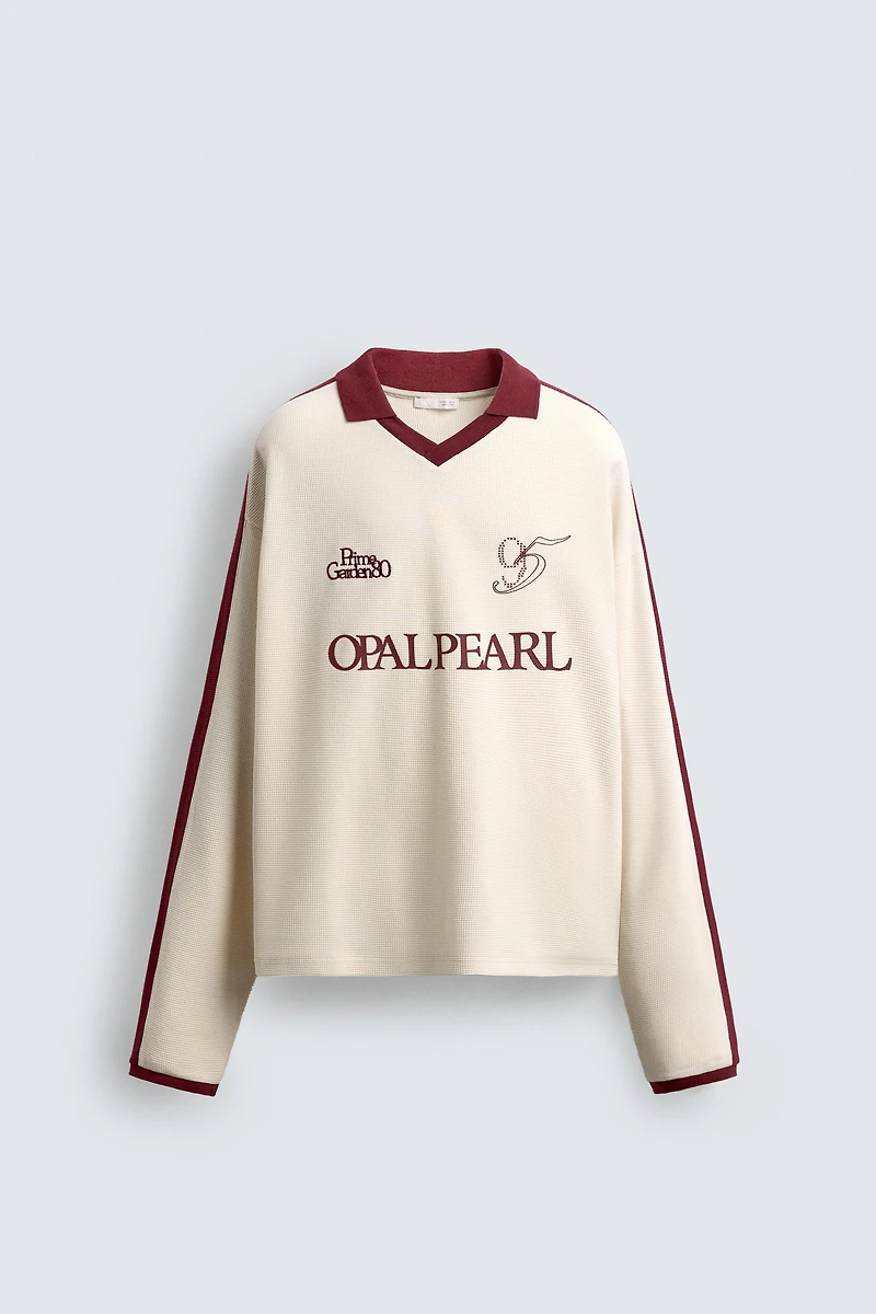 RETRO FOOTBALL EMBROIDERED POLO SHIRT