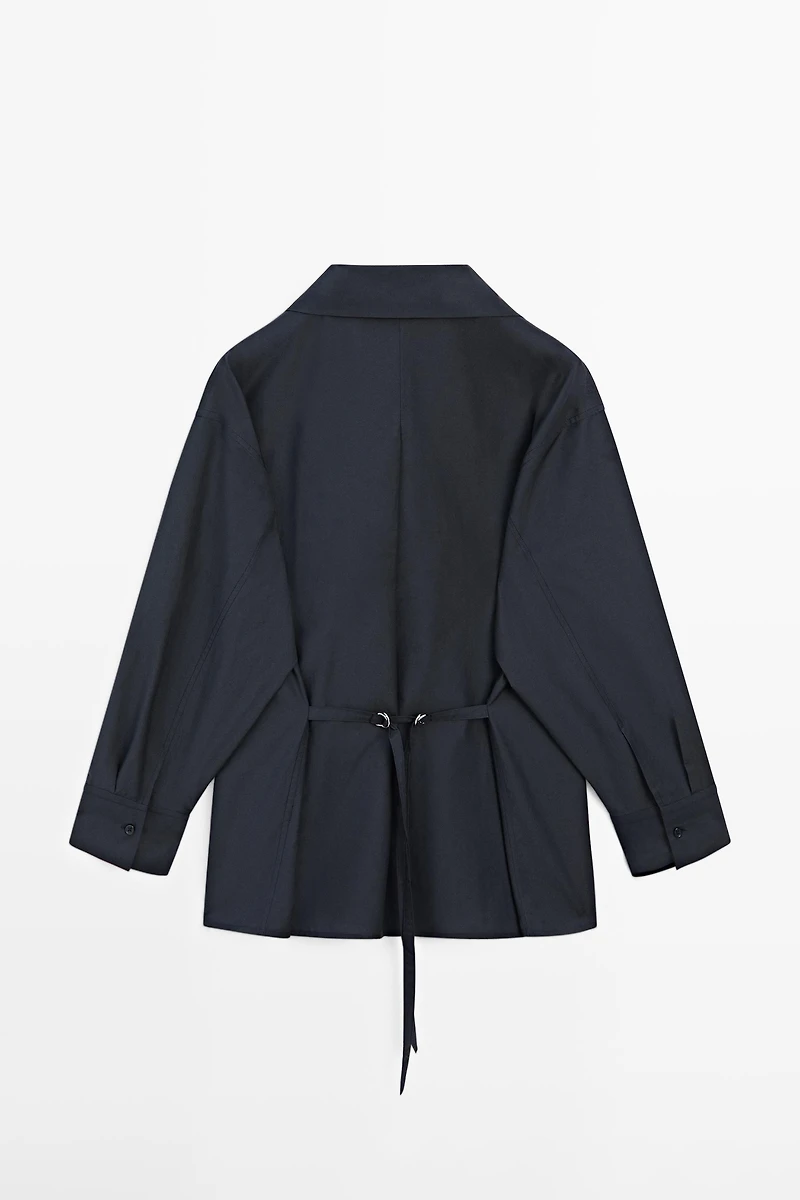 Cotton blend overshirt with pocket