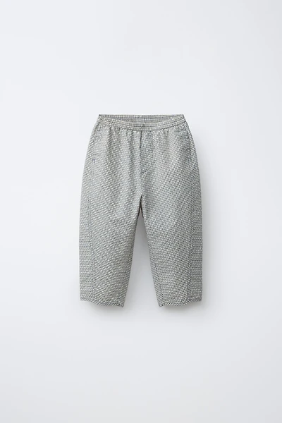 PLAID SEERSUCKER BALLOON PANTS