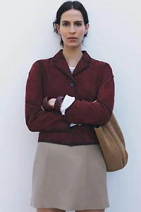 100% SUEDE LEATHER BLAZER ZW COLLECTION