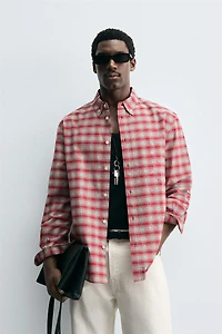 BUTTON-DOWN COLLAR PLAID SHIRT