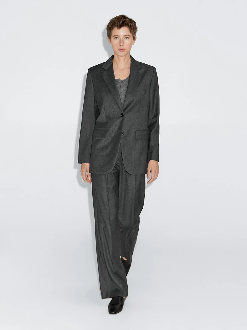 Wool flannel suit blazer