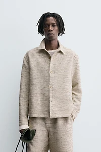 CONTRAST TEXTURED OVERSHIRT