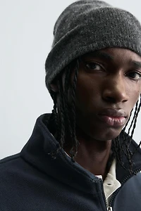 EMBROIDERED QUARTER-ZIP FLEECE SWEATSHIRT