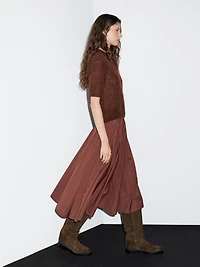 Jupe midi technique plissée