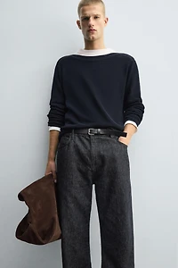MERCERIZED FINISH TEXTURED SWEATER