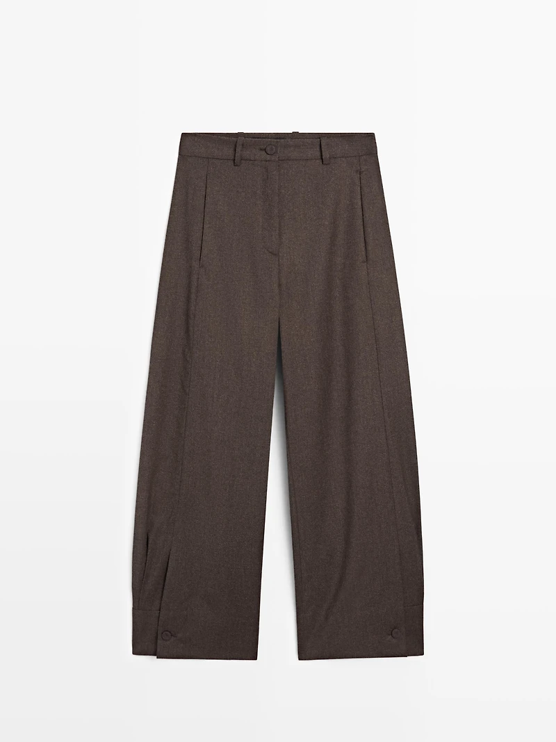 Pantalon barrel fit 100 % laine
