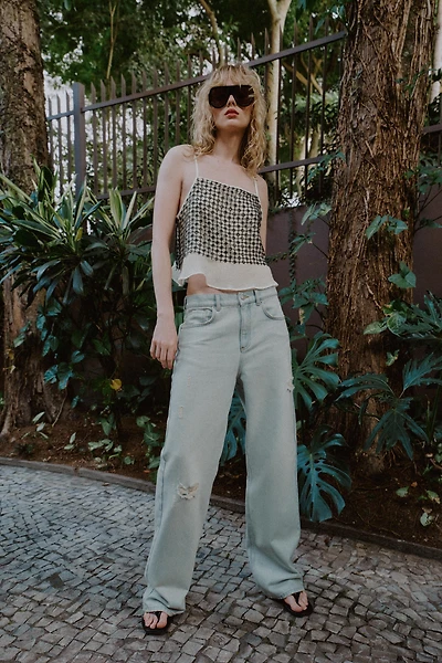 METALLIC THREAD SEQUIN TOP