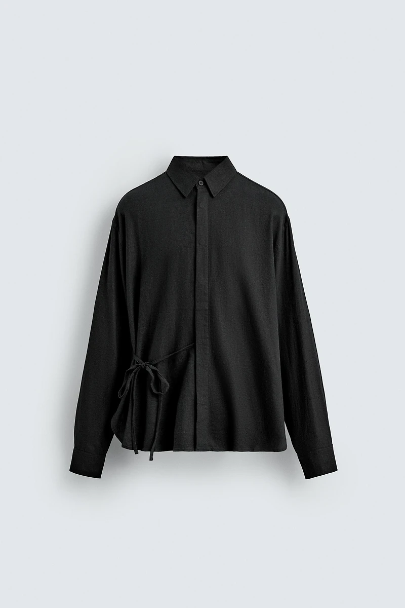 LINEN - VISCOSE TIE SHIRT