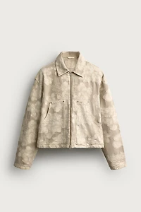 FLORAL JACQUARD CROPPED FIT JACKET