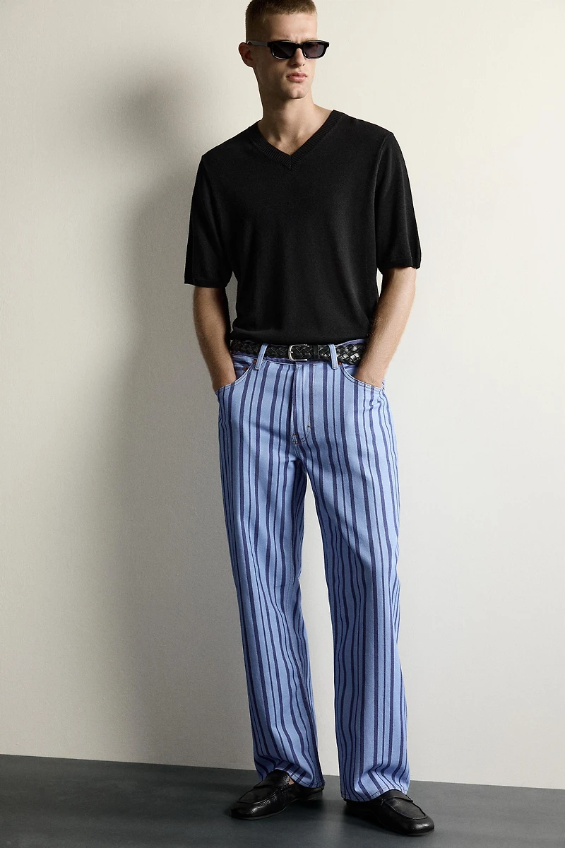 PANTALON STRAIGHT FIT À RAYURES