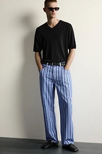 PANTALON STRAIGHT FIT À RAYURES