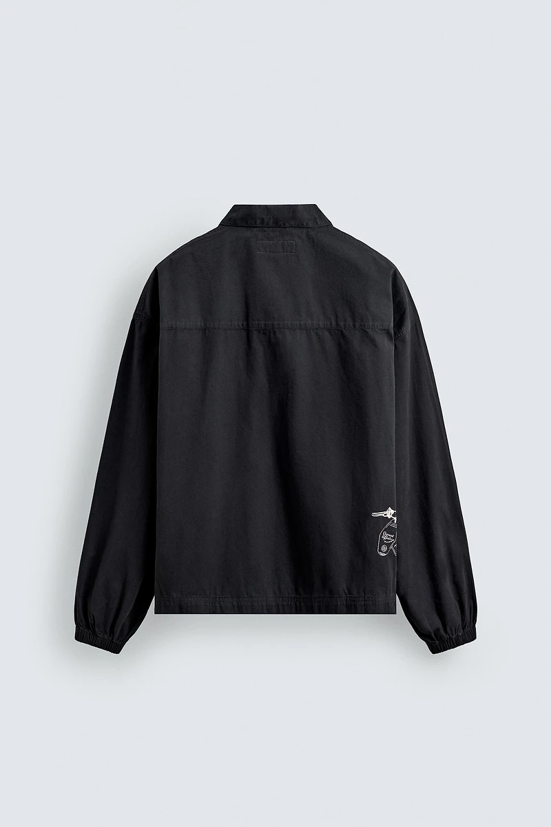 EMBROIDERED ZIP POLO SHIRT