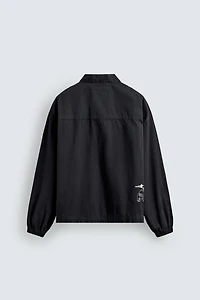 EMBROIDERED ZIP POLO SHIRT