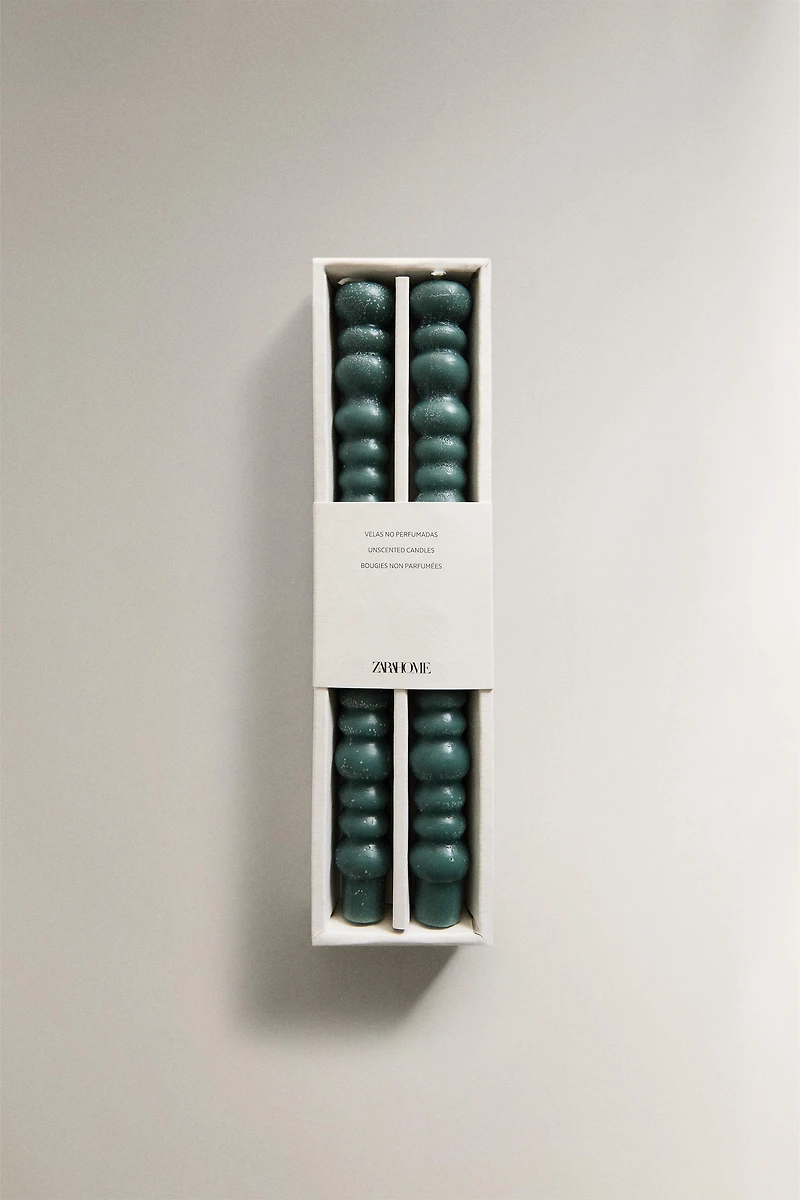 PACK OF WAVY DECORATIVE CANDLES (PACK OF 2)
