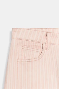 ZW COLLECTION MID-RISE STRIPED RELAXED STRAIGHT ANKLE JEANS