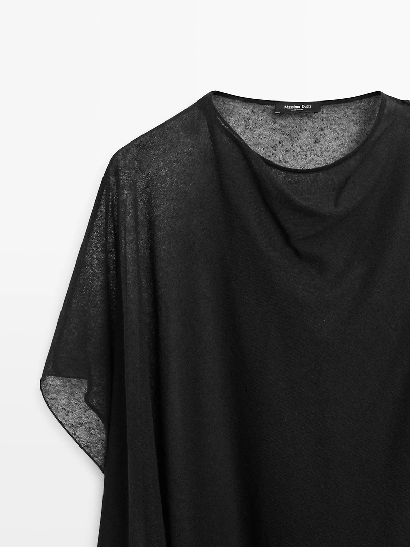 Surplice linen blend cape top