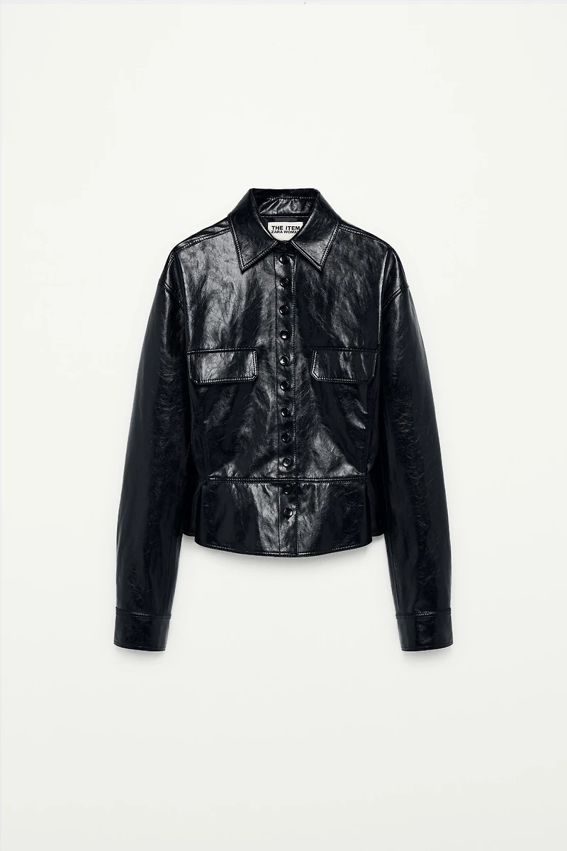 PEPLUM FAUX LEATHER JACKET - THE ITEM ZARA WOMAN