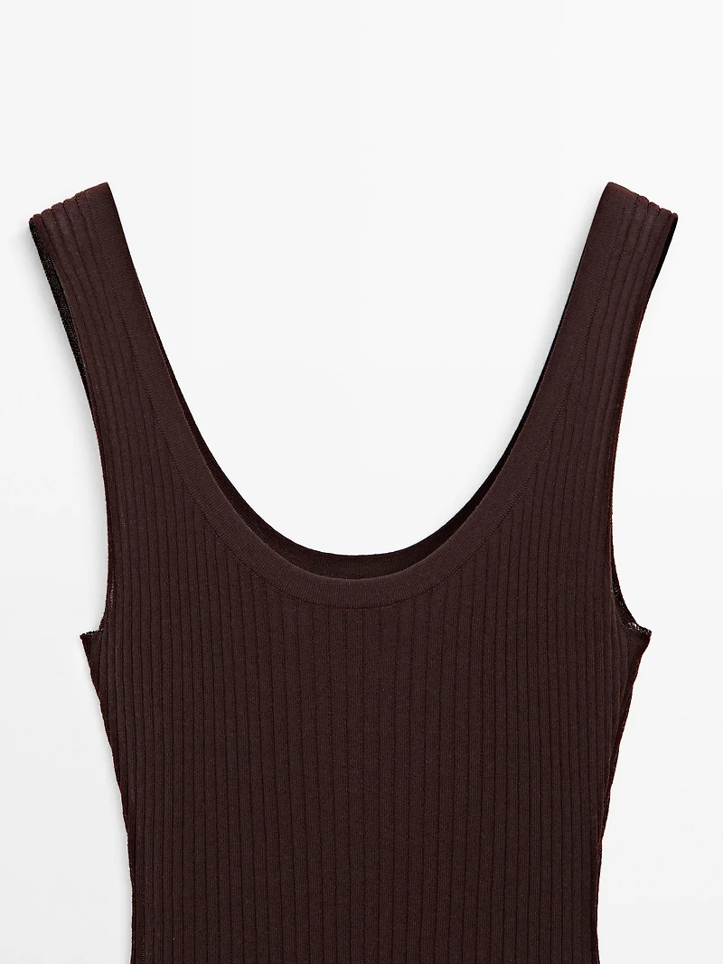 Knit bodysuit with round neckline - STUDIO