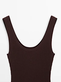 Knit bodysuit with round neckline - STUDIO