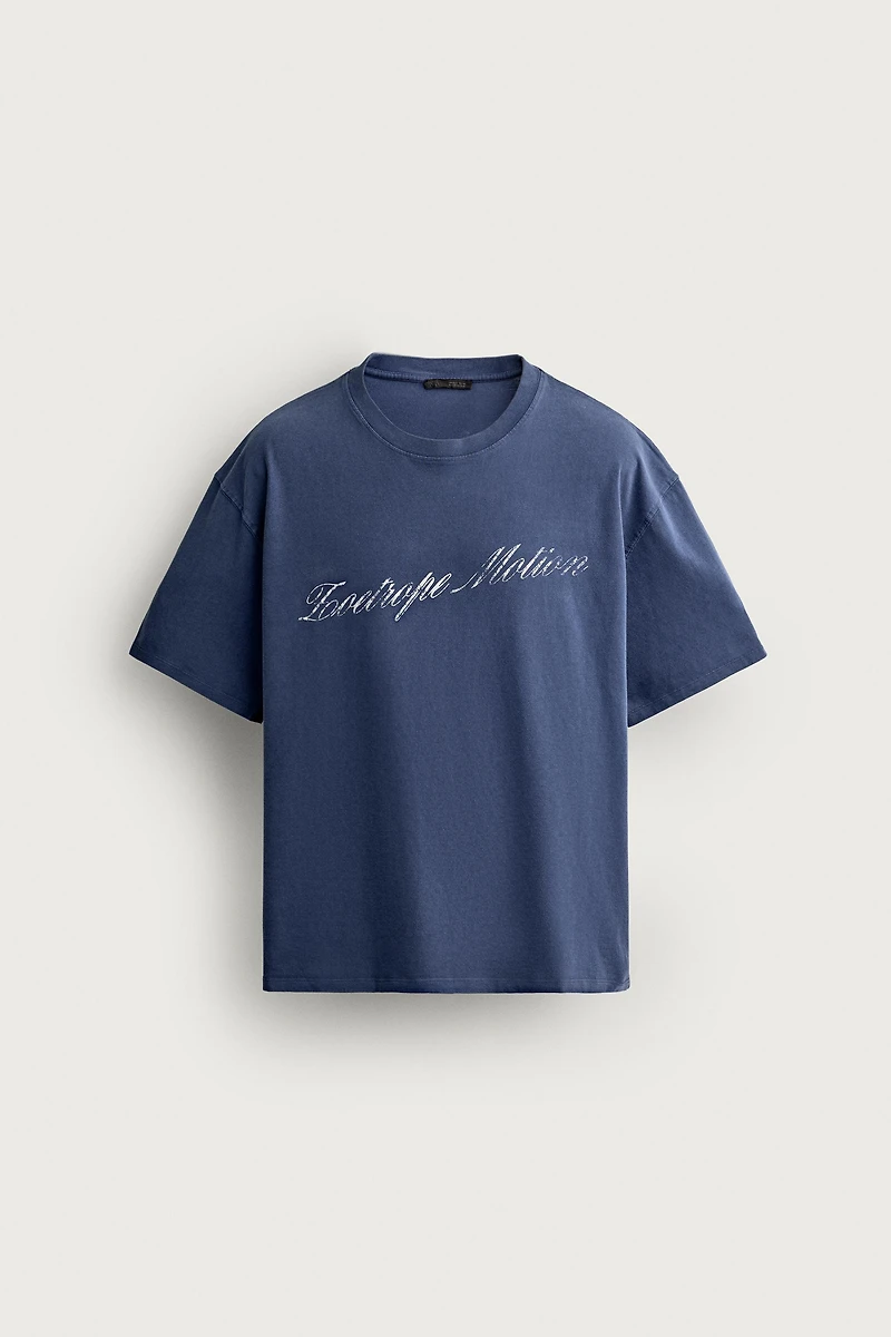 WASHED PRINT BOXY FIT T-SHIRT