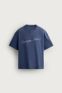 WASHED PRINT BOXY FIT T-SHIRT