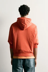 STRIPED HOODED SWEATSHIRT