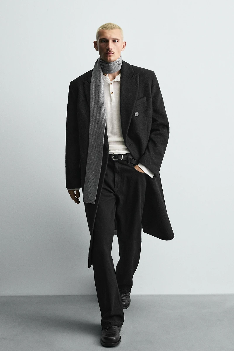 MANTEAU CROISÉ AVEC LAINE