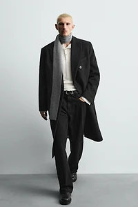 MANTEAU CROISÉ AVEC LAINE