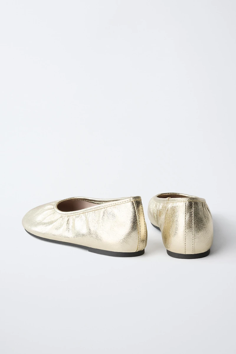 METALLIC BALLET FLATS