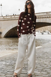 TOP EN MAILLE À POIS