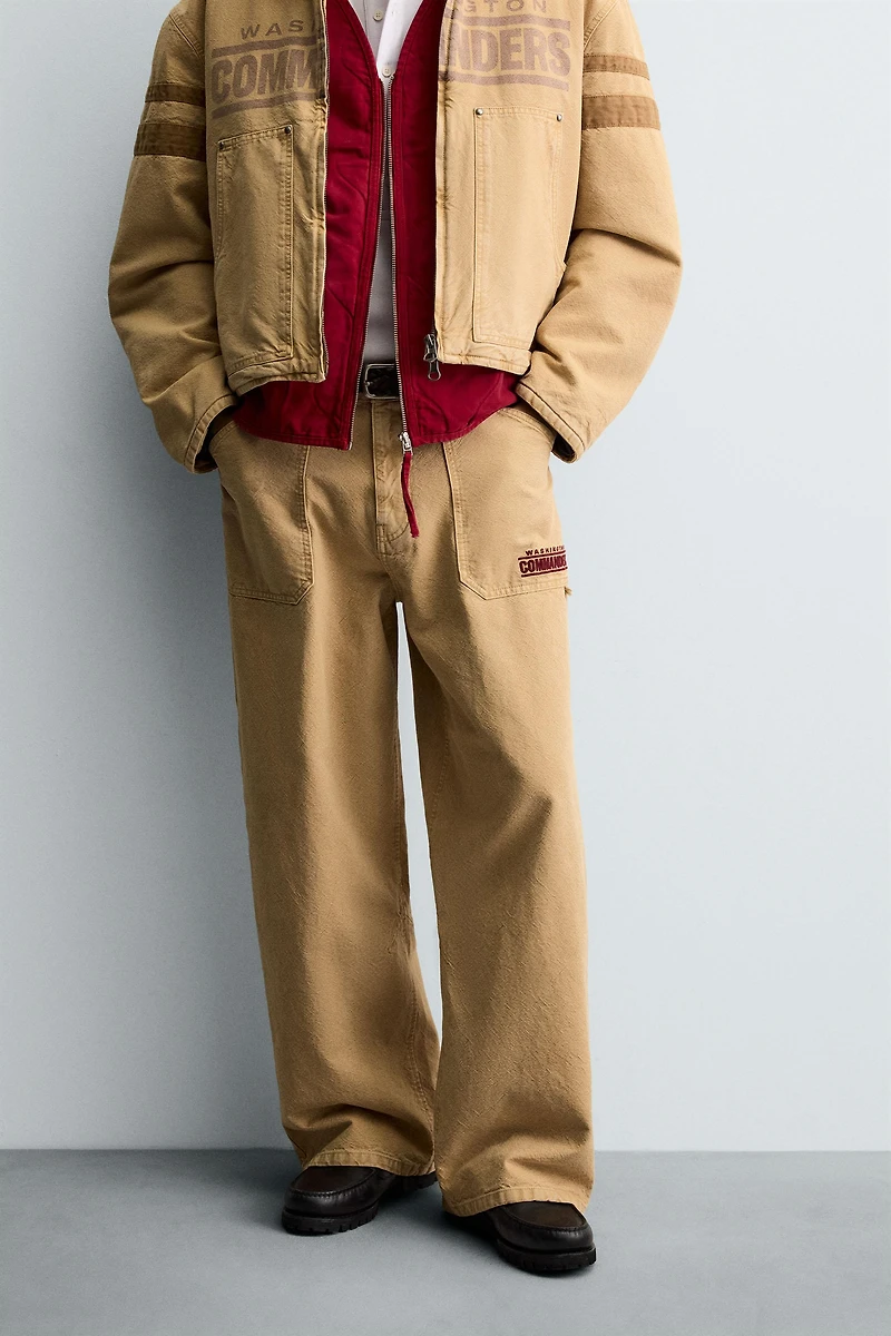 NFL WASHINGTON COMMANDERS EMBROIDERED PATCH BAGGY FIT PANTS