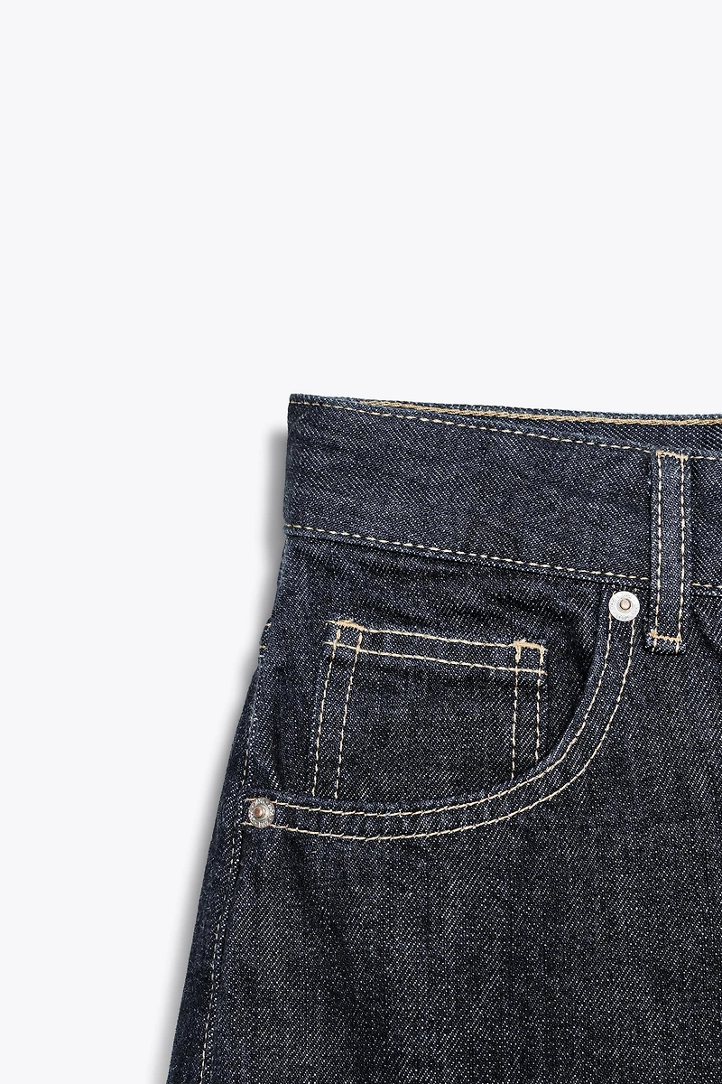 HIGH-WAIST BARREL TRF JEANS