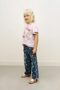 FLORAL CULOTTE JEANS