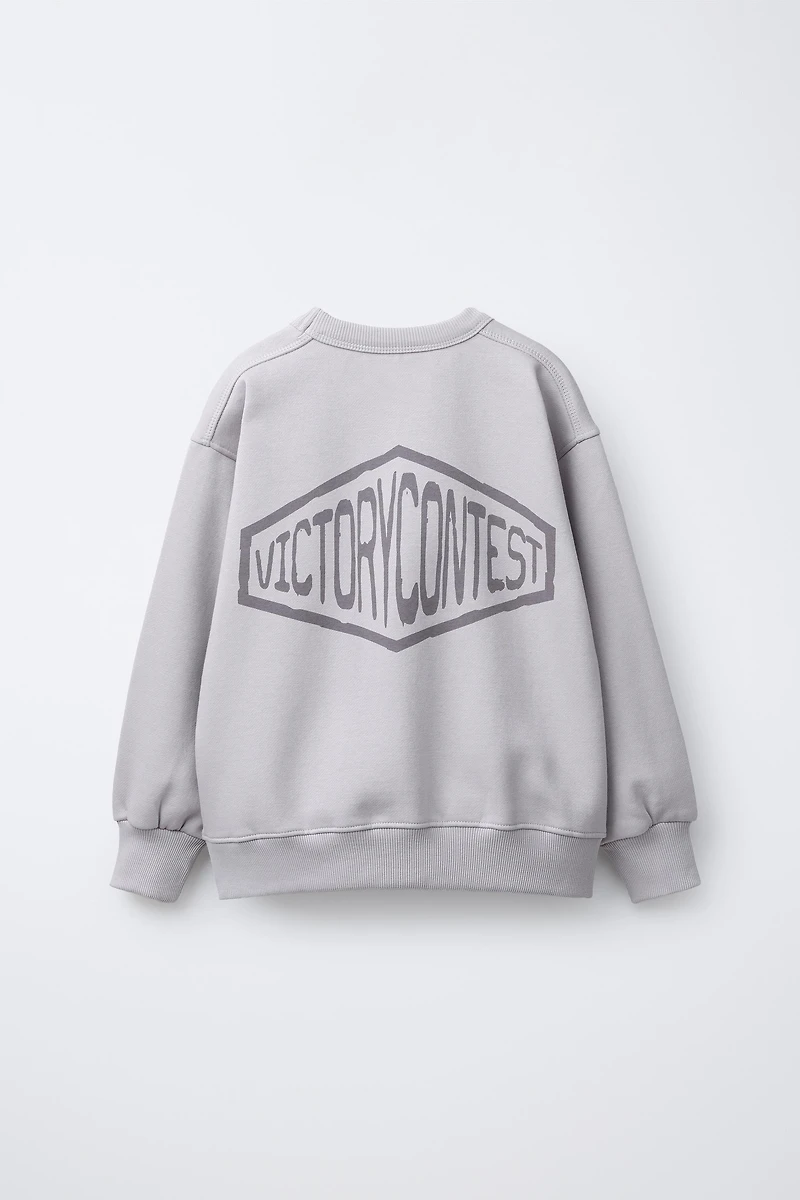 SWEATSHIRT AND JOGGER SET WITH TEXT PATCH