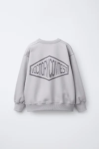 SWEATSHIRT AND JOGGER SET WITH TEXT PATCH