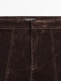 Flare fit high-waist flocked jeans