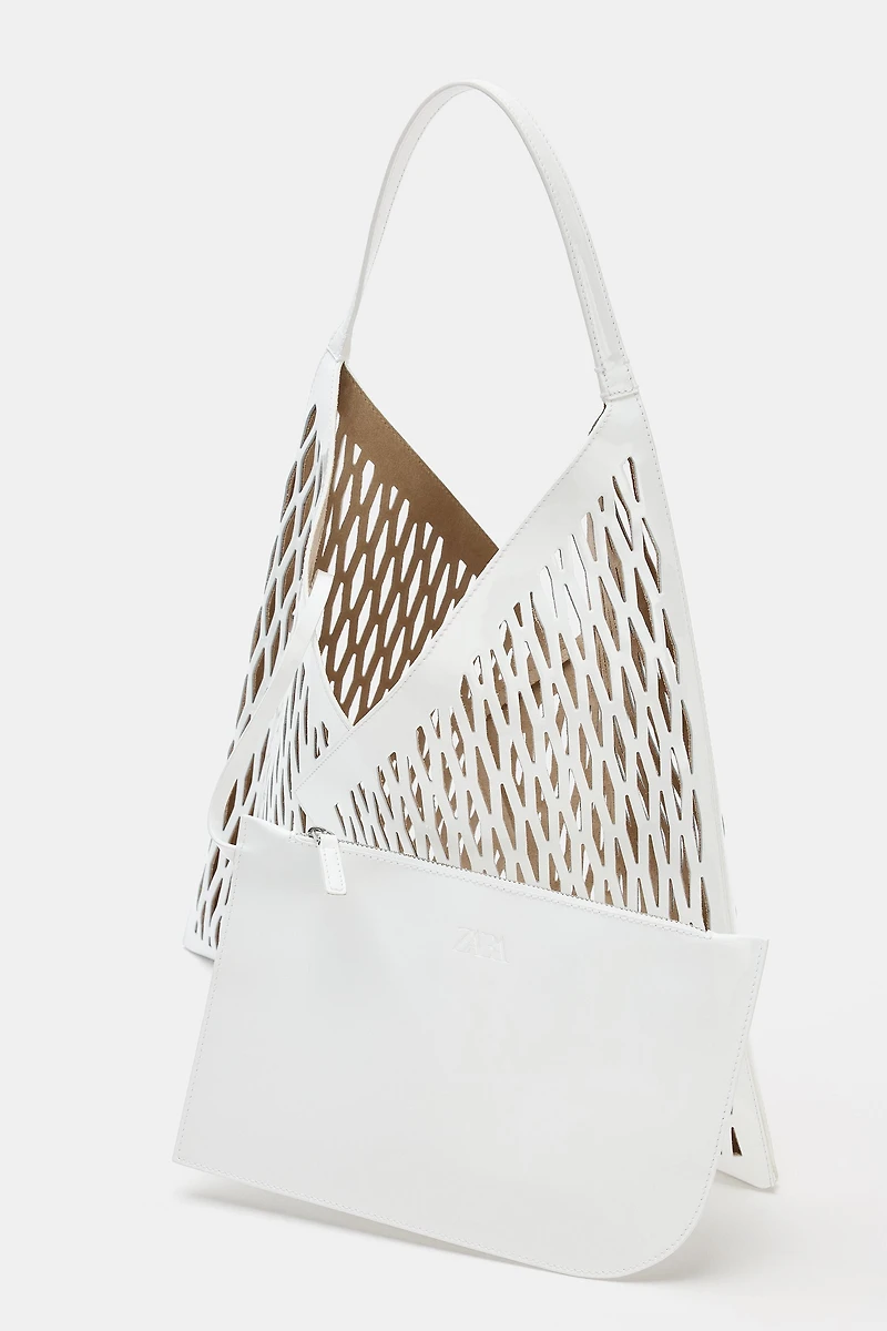 LASER-CUT LEATHER SHOPPER