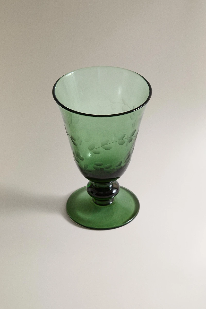 VERRE À PIED FEUILLE DE NOËL