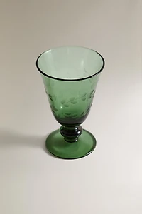 VERRE À PIED FEUILLE DE NOËL