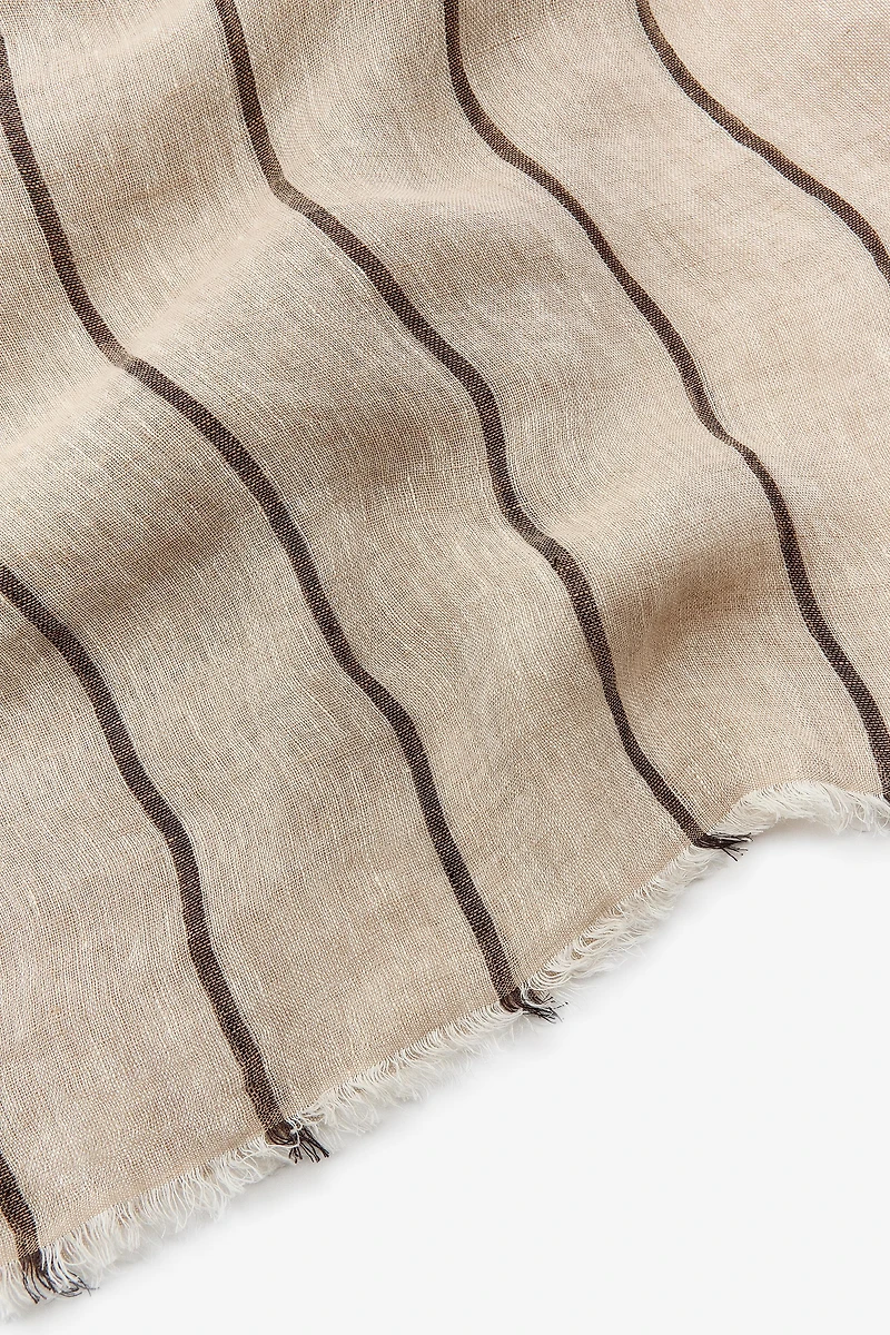 100% STRIPED LINEN SCARF
