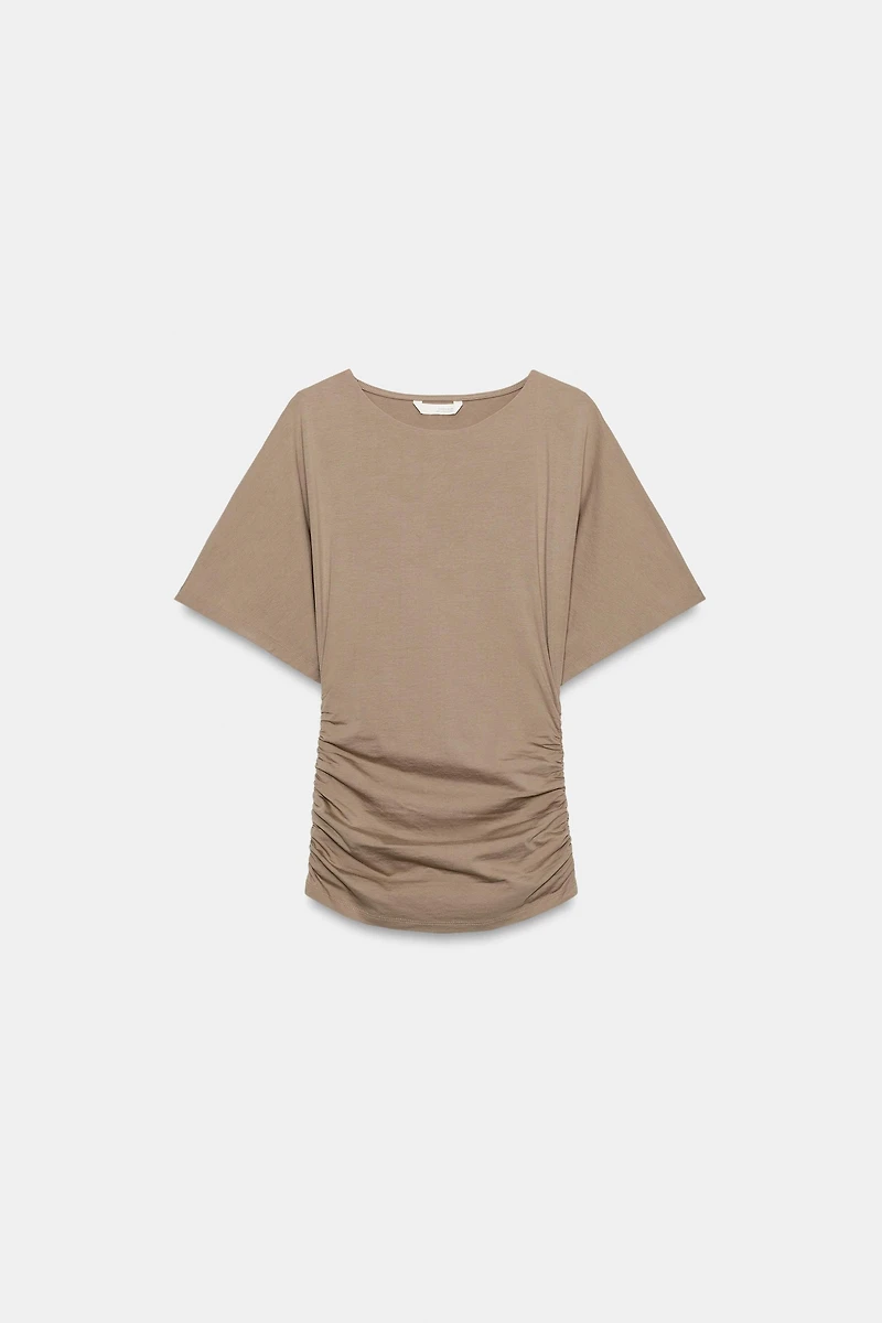 T-SHIRT DRAPÉ MANCHES COURTES