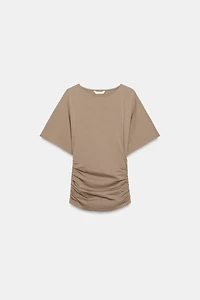 T-SHIRT DRAPÉ MANCHES COURTES